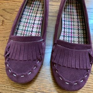 Women’s purple loafers Lands End size 9